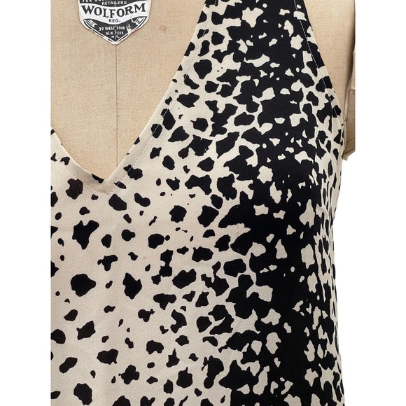 Vince Silk Tank Top Leopard Print V Neck Pullover‎ Shirt sz S - Picture 6 of 7